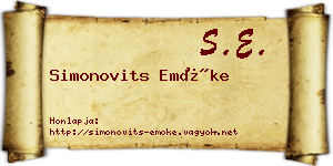Simonovits Emőke névjegykártya